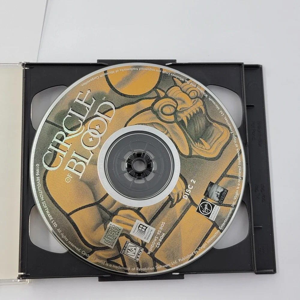 Circle of Blood (PC Windows 95 MS Dos) - 2 Discs + Manual 1996 Virgin Interacti